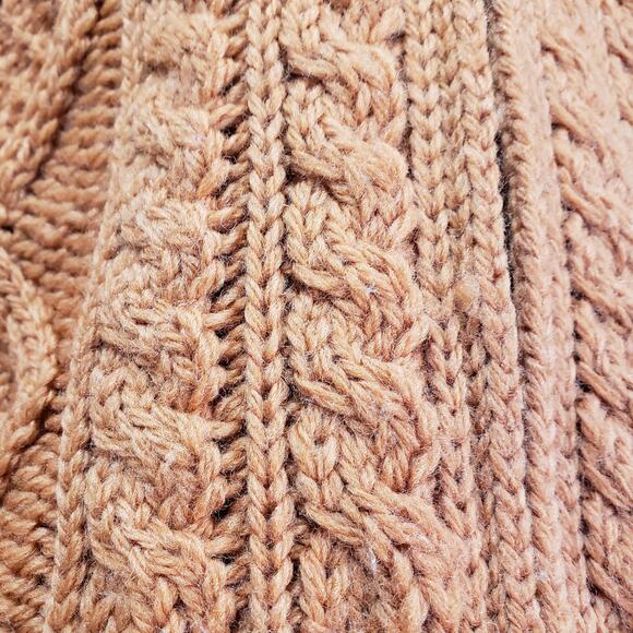 INIS CRAFTS Merino Wool Cable Knit Cardigan Full Zip Ireland Women's Large *Flaw - Picture 4 of 16